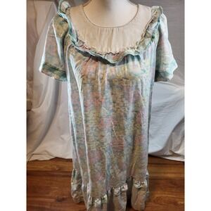 Vintage Mako Hawaii Muumuu Maxi Dress Floral Cottagecore Prairie XS/S